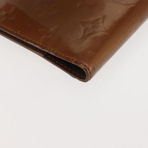 LOUIS VUITTON Vernis Agenda PM Day Planner Cover Bronze R21004 LV Auth 144310